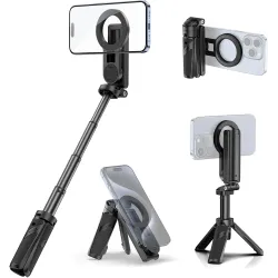 Trípode magnético para teléfono con control remoto, 3 en 1