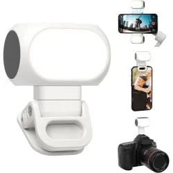 Luz de relleno magnética con clip para teléfono y soporte de zapata fría