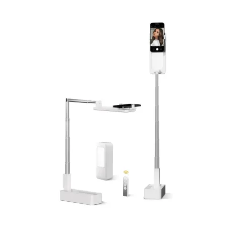 Soporte de celular, plegable, extensible y con un soporte de autoespectador de lámpara de luz de relleno