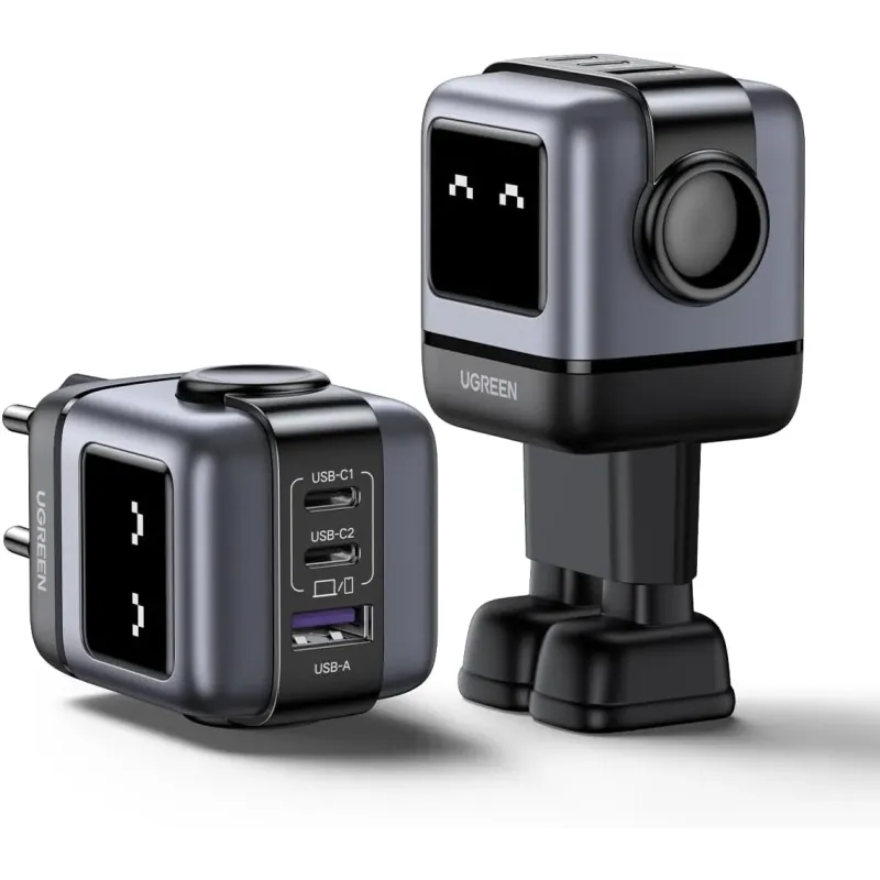 UGREEN Uno - Bloque de carga USB C de 65 W, Nexode, cargador GaN de 3 puertos