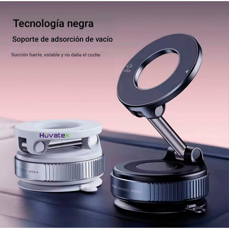 Soporte magnético para teléfono con adsorción al vacío 360° (Color Negro o Blanco) Soporte magnético para teléfono con adsorción al vacío 360° (Color Negro o Blanco)