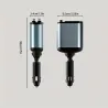 Cargador rápido para carro de teléfono 4 en 1 de 66 W, 2 cables retráctiles y 2 puertos USB, cargador de automóvil
